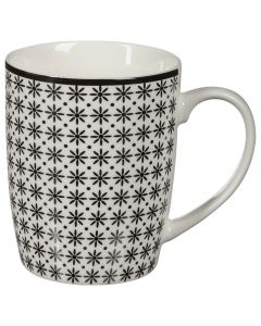 Bohemia tea cup, ceramic, white/grey, 33 cl