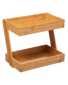 Organizues rafti me 2 kate, bambu, natyrale, 31.5x22.5xH26 cm
