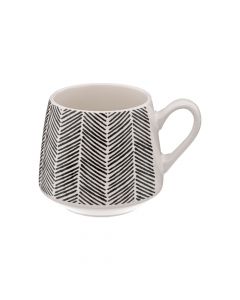 Origines tea cup, ceramic, black/white, 32 cl