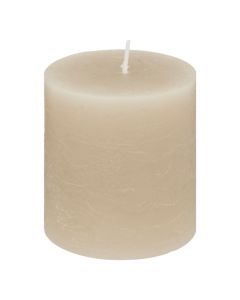 Olia cylindrical candle, paraffin, taupe brown, Dia.6.7xH7 cm