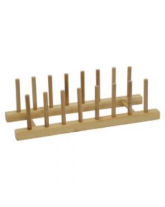 Plate holder/coiler, bamboo, brown, 10.5x12x33.5 cm
