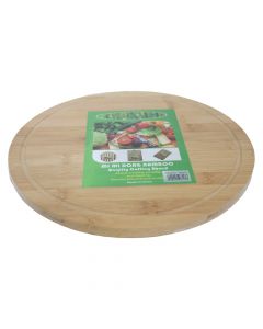 Circular cutting board, bamboo, brown, Dia.30 cm