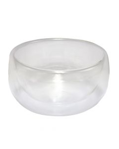 Double glass bowl, glass, transparent, H6.5 cm / 350 ml