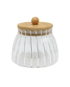 Conservation jar with bamboo lid, glass/bamboo, transparent, H8.5 cm
 / 500 ml