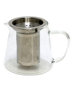 Teapot with filter, glass/stainless, transparent, 400ml