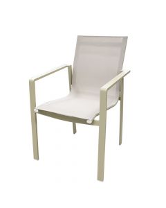 Karrige me krahë Romantique, alumin/ratan, e bardhë, 62x56.5xH86.7 cm