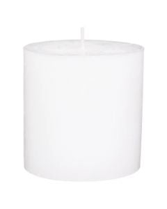 Olia round candle, paraffin, white, Dia.6.7xH7 cm