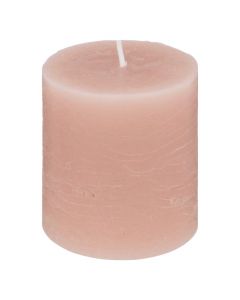 Qiri cilindrik Olia, parafinë, rozë, Dia.6.7xH7 cm