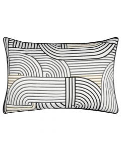Courbes décor pillow, 94% cotton/6% polyester, white/black, 40x60 cm