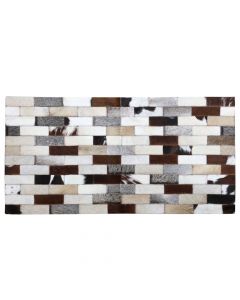 Tapet patchwork, lëkurë, kafe/e bardhë, 60x120 cm