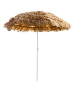 Woven beach/pool umbrella, polyester+PP, brown, Dia.2.4 mt