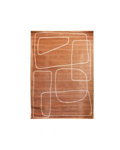 Atelier B carpet, modern, 65% synthetic fiber/26% jute, rust brown, 133x190 cm