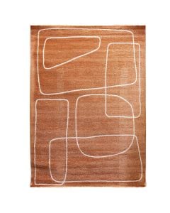 Atelier B carpet, modern, 65% synthetic fiber/26% jute, rust brown, 200x290 cm