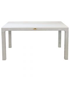 Tavolinë drejtëkondore, plastike, e bardhë, 90x150xH76 cm