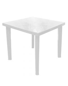 Tavolinë katrore Roma, plastike, e bardhë, 79x79xH72 cm