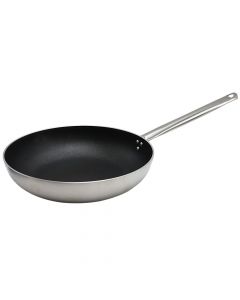Induction deep pan with anti-adhesion layer, Size: 32 x 7.5 cm, Color: Silver, Material: Aluminium