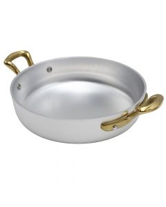 Small pan with two handles, Size: 16 x 4 cm, Color: Silver, Material: Aluminium