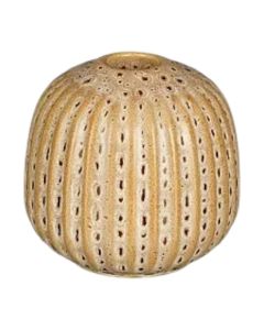 Candle holder, ceramic, light brown color, Ø9.5xH9.5 cm