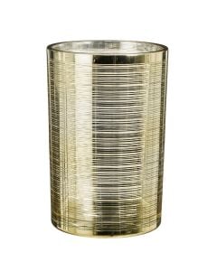 Decorative candle holder, glass, gold, H18xD12 cm