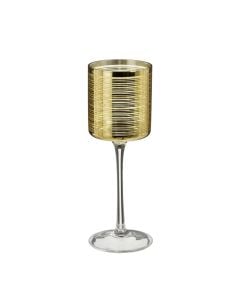 Decorative candle holder, glass, gold, H20xD7 cm