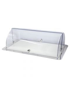 Rectangular cheese dish, Size: 53x32.5.5 cm Color: Transparent Material: Stainless steel + Polikabonat