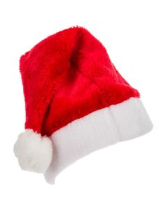 Christmas hood, polyester, red and white, D29.5xH43 cm