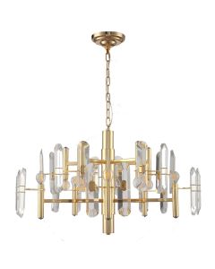 Pendant lamp, 10xE14, metal/crystal, Ø85xH50 cm