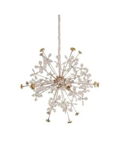 Pendant lamp, 20xG4, metal/crystal, Ø65x65 cm