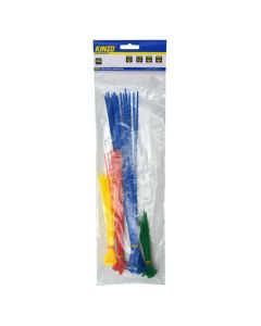 Cable tie, Kinzo, 3.6x300 mm 25 pc blue, 2.5x200 mm 25 pc red, 2.5x150 mm 25 pc yellow, 2.5x100 mm 25 pc green