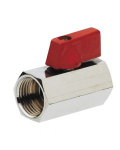 Mini Ball Valve F-F PN16 With Red Metal Handle 1/2"