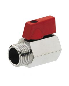 Mini Ball Valve M-F PN16 With Red Metal Handle 1/2"