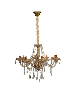 Pendant lamp, 8x40 W, E14, D65xH62 cm, metal/crystal