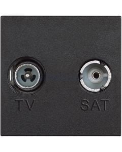 TV socket demixed coaxial socket for single-user aerial systems