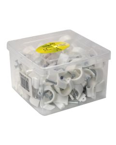 Cable clips, F14 mm, plastic / iron
