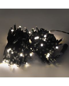Varg ndriçimi LED, 20m, 10 cm hapsire ndermjet LED, +1.5 m Kabull, 230V, IP44, 200L, 3000K All Flash, Kabull jeshil 0.5mm2, gome