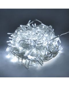 Varg ndriçimi LED, 22.5m, 5mm hapsire ndermjet LED, +3 m Kabull, 12W, 31V, IP44, 450L, 8 funksione,  6400K, Kabull transparent