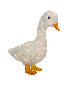 Rose dekorative, e bardhe, LED, 2xAA, Akrilik, 3000K, IP44,  kabull transparet, 50cm