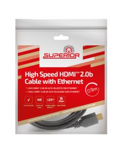 Kabllo HDMI 2.0b, 0.9 m, Ultra HD, 3D