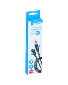 Audio cable, Grundig, 3.5 mm, male-female, 3 m