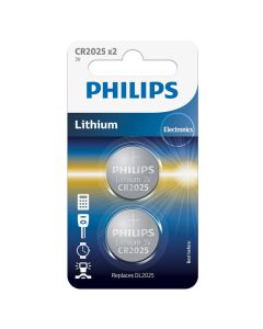 Bateri, Philips, CR2025, Lithium, 3 V, 2 cop/pako