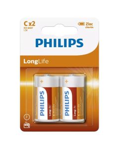 Battery, Philips, R14/C, longlife, 2 pieces/pack