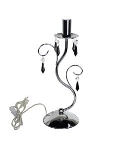 Ndriçues tavoline DAVIDE, 1xE14, 40W, krom me kristale