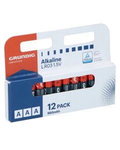 Bateri, Grundig, AAA, Alkaline, 12 cop/pako, 950mAh