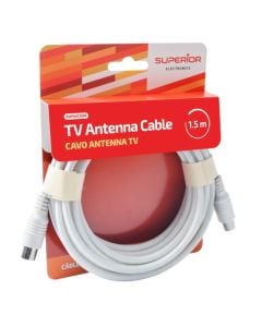 TV Antenna Cable, Superior, 1.5m, White