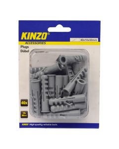 Plugs, Kinzo, 10x50 mm, 40 pc/pack