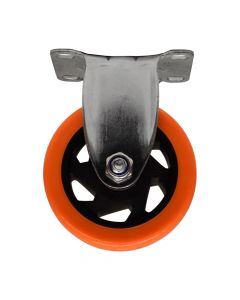 Fixed orange wheel without brakes, Ø100mm