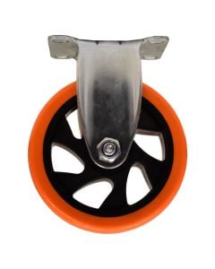 Fixed orange wheel without brakes, Ø125mm
