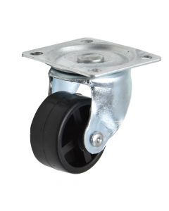 Fixed wheel, without brake, metalic/plastic, Ø 28 mm