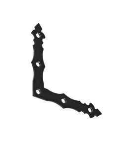 Lidhëz druri këndore, dekorative, Krepo, 100x100x15x2,0 mm, ngjyrë e zezë