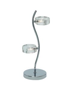 Ndriçues tavoline Santorini G4, 2x20W, 255lm, 2800K, 38x13 cm, (ngjyrë kromi), metal- xham